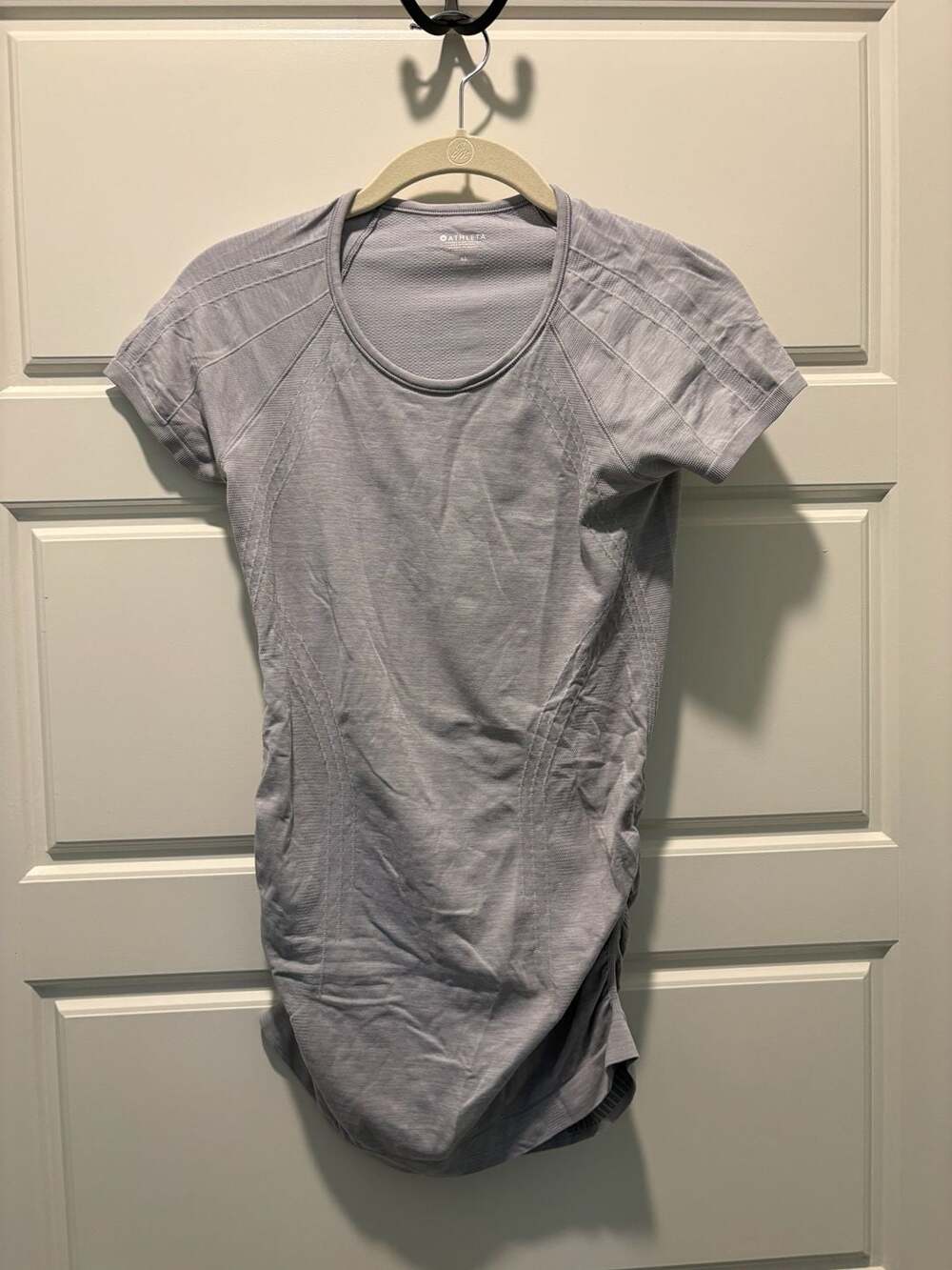 Athleta Speedlight Seamless Short Sleeve Ruched Athletic Top